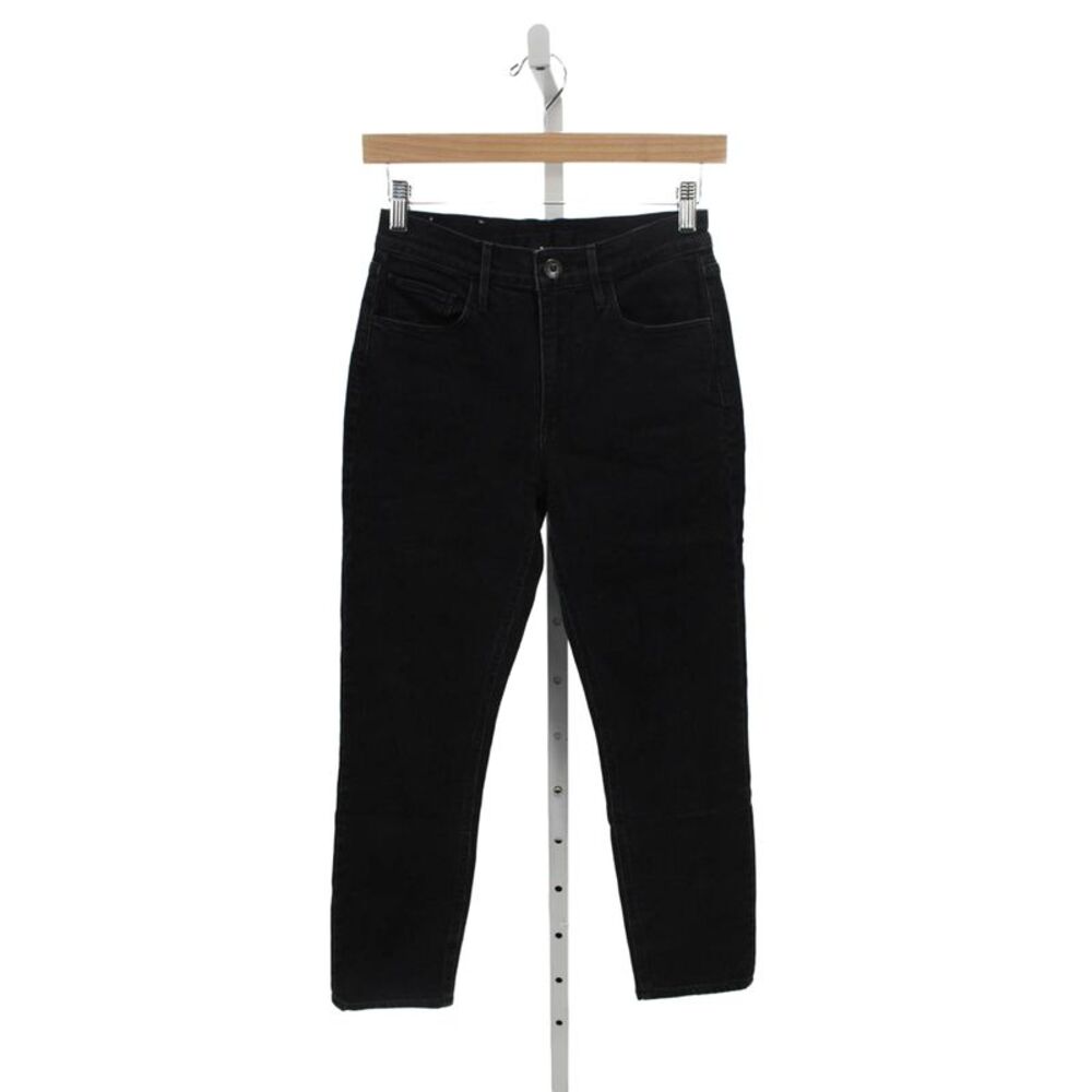 3x1 NYC Women Cropped High Rise Black Cotton Jeans Button Size 26